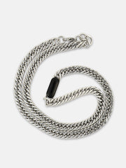 قلادة رقيقة - فضي معدني