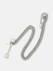 French Accent - The dumbell Pendant Necklace - Metallic Silver