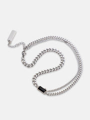 قلادة ديلي - فضي معدني