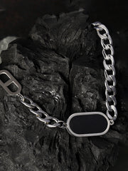 قلادة سلسلة إنترا - فضي معدني