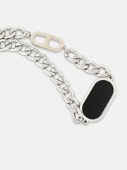 قلادة سلسلة إنترا - فضي معدني