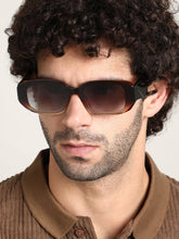 The Ombre Rectangular Sunglass - Coffee Brown