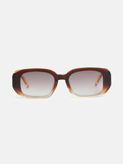 The Ombre Rectangular Sunglass - Coffee Brown
