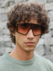 French Accent - The Chalet Shield Sunglasses - Chocolate Brown