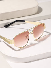 French Accent - The Suave Aviator Shield Sunglasses - Ash Brown