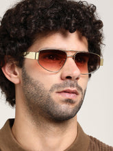 French Accent - The Suave Aviator Shield Sunglasses - Ash Brown
