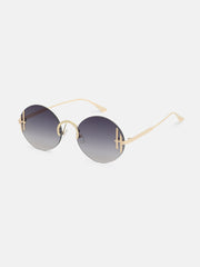 The Boujee Round Sunglass - California Gold