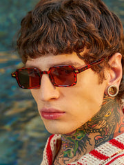 The Sonic Rectangular Sunglass Coffee Brown