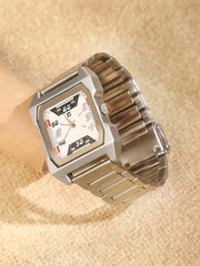 French Accent - The Blazer Square Watch - Metallic Silver