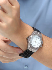 French Accent - The Torque Driftor Round Watch - Ivory White