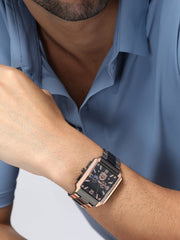 The Navir Four-Dial Rectangular Watch - Multicolour