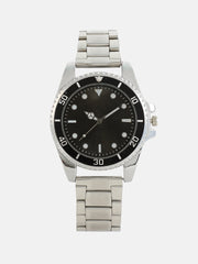 The Ribbed Round Watch - Midnight Black