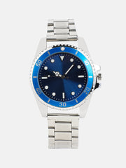 The Ribbed Round Watch - Sapphire Blue