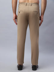 Tapered Fit Solid Trousers For Men