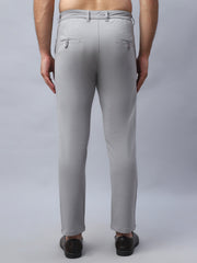 Tapered Fit Solid Trousers For Men
