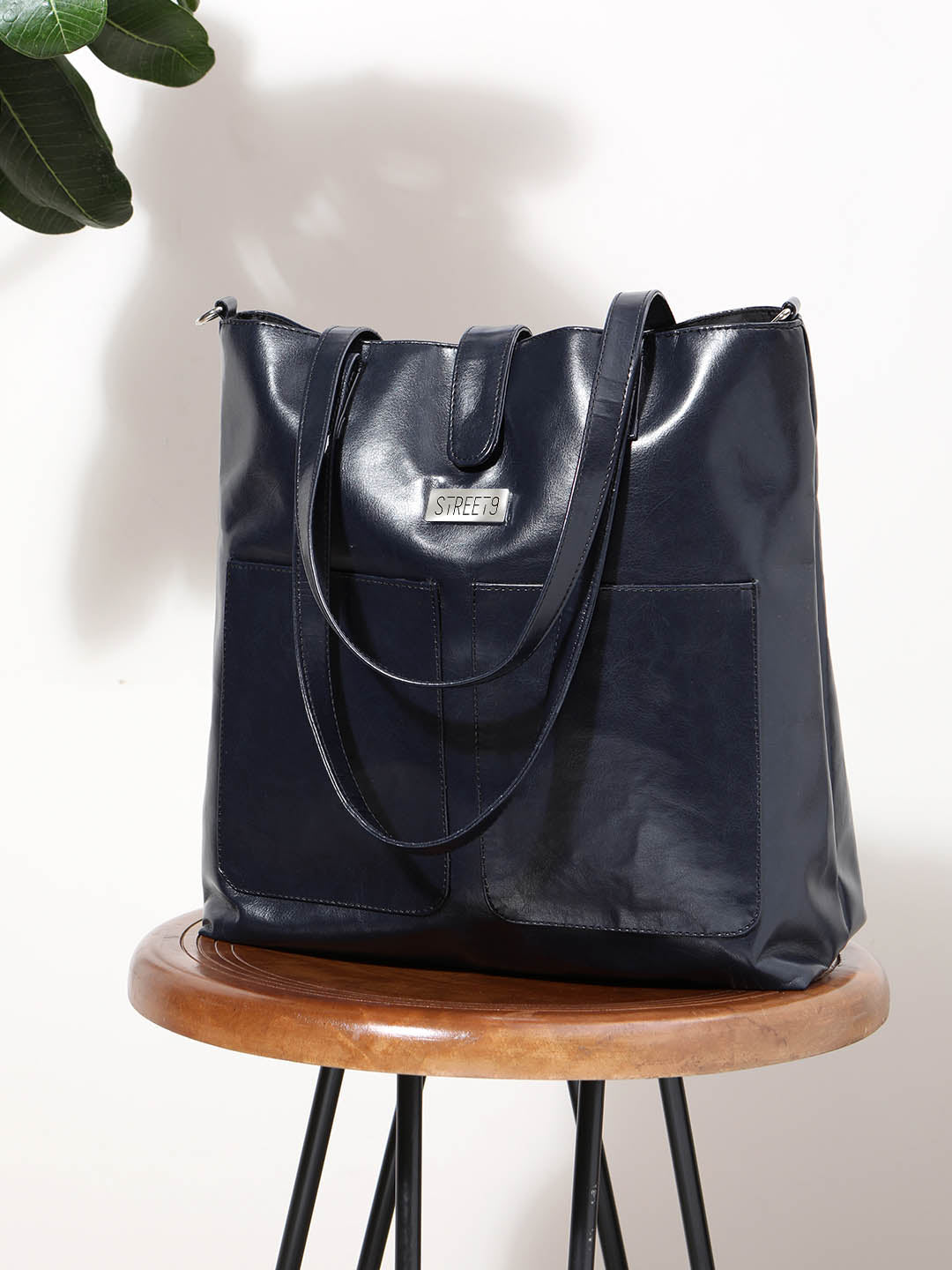 Navy Shopper Bag