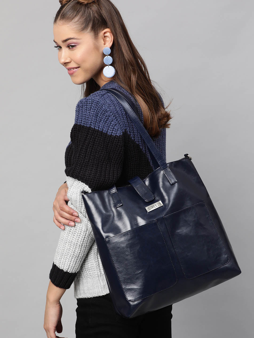 Navy Shopper Bag