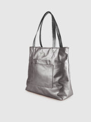 Silver Metallic Shopper Bag