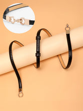 حزام أنيق بحلقة ملتوية - أسود منتصف الليل