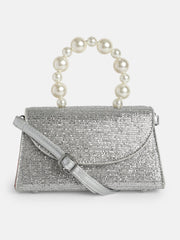 The Iri Noire Hand Bag - Metallic Silver