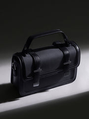 The Linea-Block Hand Bag - Onyx Black