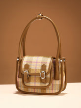 The Tartan Shoulder Bag - Tan Brown & Yellow Ochre