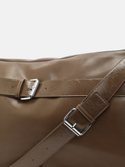 The Tang-Buckle Tote Bag - Chocolate Brown