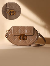 حقيبة كتف مبطنة منحنية - بني جملي