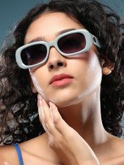 The Retro Cinema Rectangular Sunglass - Coin Grey