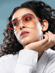 The Soprano Aviator Sunglass - Scarlet Red