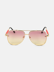 The Soprano Aviator Sunglass - Scarlet Red
