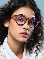 The Chelsea Round Sunglass - Coffee Brown