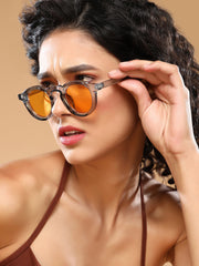 The Atticus Round Sunglass - Charcoal Grey