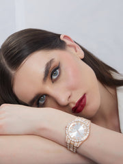 ساعة فيرونا الدائرية - ذهب وردي