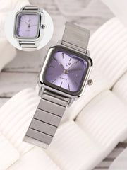 The Downtown Chain Square Watch - Iris Purple