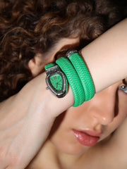 The Aurora Wrap Oval Watch - Emerald Green