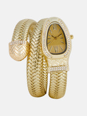 The Aurora Wrap Oval Watch - Champagne Gold