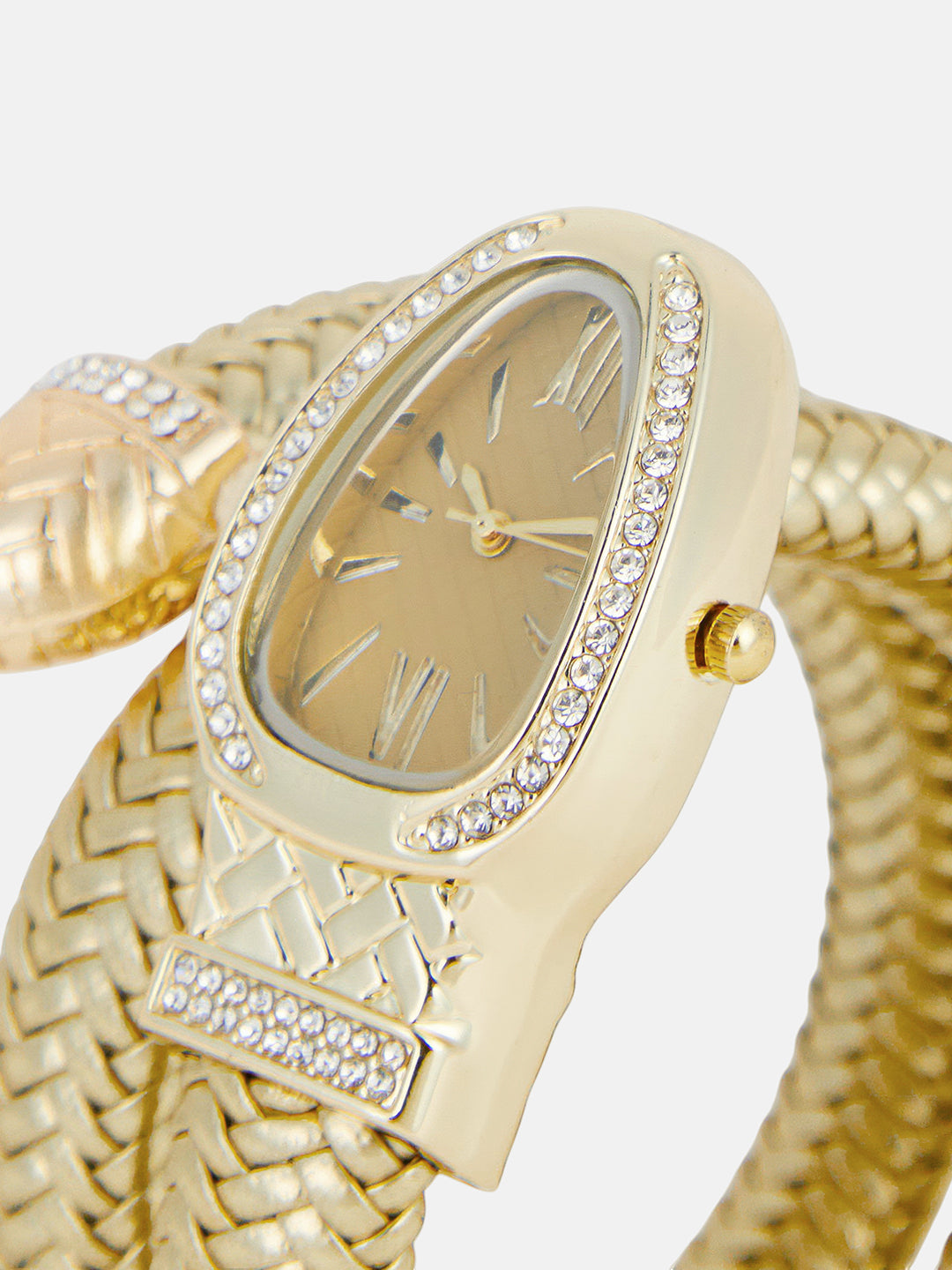 The Aurora Wrap Oval Watch - Champagne Gold