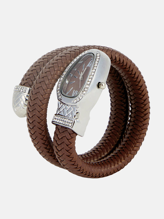 The Aurora Wrap Oval Watch - Classic Brown