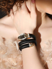 The Aurora Wrap Oval Watch - Onyx Black
