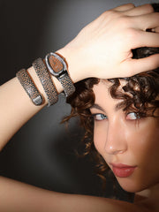 The Aurora Wrap Oval Watch - Leopard Brown