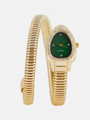 The Aurelia Gem Wrap Oval Watch - Emerald Green