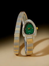 The Aurelia Gem Wrap Oval Watch - Rose Gold & Emerald