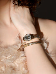The Aurelia Gem Wrap Oval Watch - Rose Gold