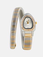 The Aurelia Gem Wrap Oval Watch - Metallic Silver