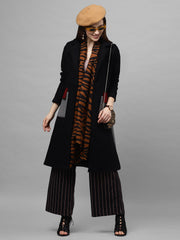 athena women black grey colorblock longline over coat