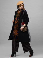 athena women black grey colorblock longline over coat