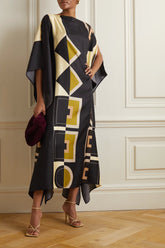 Modestt - Royal Black & Beige Kaftan Dress