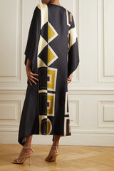 Modestt - Royal Black & Beige Kaftan Dress