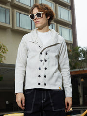 Mens Cloud Grey Double Breasted Jacket